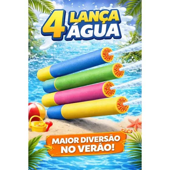 Kit 4 Lança Atira Água Piscina Lançador Brinquedo C/inmetro