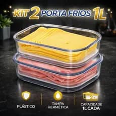 Porta Frios Empilhável Transparente Com Grade 1 Litro