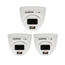 Kit 3 Câmeras Multi HD 2 Megapixels 20m Full HD VHD 3220 D Full Color + Intelbras