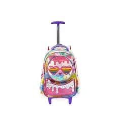 Mochila Rodinha Gatinho Meninas Cat Holográfico Escolar