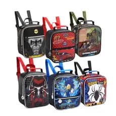 Lancheira Escolar Grande Infantil Meninos Aranha Resistente Morcego Game Diversos Personagens