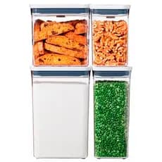 Jogo 4pçs de Potes Herméticos para Alimentos OXO POP 2.0 Vedação Perfeita