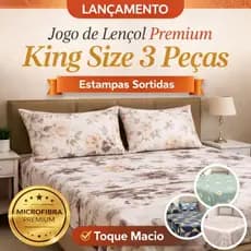 Jogo de Lençol Premium King Size 3 Peças - Lançamento - Estampas Sortidas