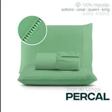 Lençol PERCAL 100% Algodão Ponto Palito Liso - Solteiro Casal Queen e King