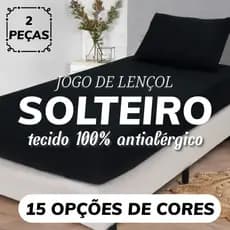 Jogo de Lençol Solteiro Antialérgico 2 Peças Liso - Várias Cores