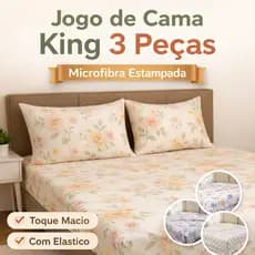 Jogo de Cama King 3 Peças – Microfibra Estampada | Estampas Sortidas