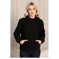 Casaco Teddy Feminino Max Peludo Manga Longa Blusa de frio Inverno Casaco de Pel