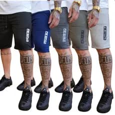 Kit 5 Bermudas Masculina Moletom Moletinho Treino Academia Esporte
