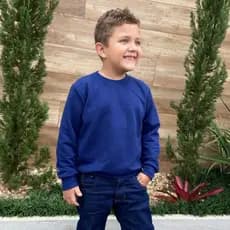 Blusa de Frio Infantil Moletom Moletinho Gola Redonda Unissex