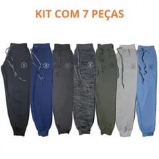 Kit 7 Calças Moletom Moletinho Infantil Menino Inverno