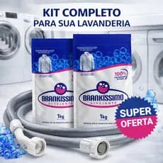 Kit Percarbonato de Sódio 100% Puro e Mangueira Entrada e Saída Lavadora Roupa