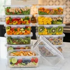Kit Marmitas Potes 800ml Travas Laterais herméticas - Livres de BPA Alimentos organiza congelador