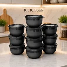 Conjunto 10 Bowls de Plastico com Tampa