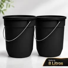 Kit 2 Balde 8 Litros De Limpeza Com Alça Resistente Plástico Resistente Grande Multiuso
