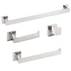 Kit Acessórios Para Banheiro Inox Premium Cromado 4 Peças - Fino Inox