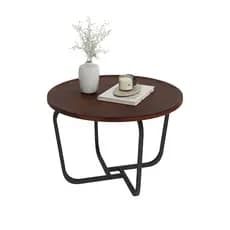 MESA DE CENTRO REDONDA SALA CANTO CARBON LUXO 60CM