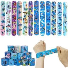 12 Pçs/set Disney Anime Stitch Pulseira Pulseiras Kawaii Lilo & Crianças Acessórios De Festa Presentes