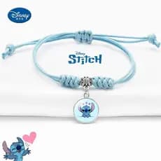 Disney Anime Lilo & Stitch Pulseira De Tecido Kawaii Ponto Dos Desenhos Animados Ajustável Cosplay Presentes Menino Meni