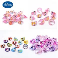 Aleatório 20 Pçs Disney Dos Desenhos Animados Anel Acrílico Mão Das Crianças Jóias Mickey Elsa Princesa Menina Brinquedo