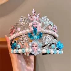 Disney Princesa Elsa Coroa Acessórios De Cabelo Para Meninas De Noiva Cristal Diamante Argola Crianças Presente De Festa