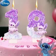 Novo 3D Disney Anime Lilo & Stitch 0-9 Número Vela Ponto Personagem Dos Desenhos Animados Festa Bolo Plug-in Decoração D