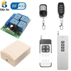 433MHz DC 12V 4CH Interruptor De Controle Remoto Módulo Receptor 10A Para Luz/Garagem/Motor/DIY