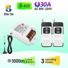 Antena externa 500m 1000m Interruptor de controle remoto sem fio para bomba de água,motor,relé AC110V 220V 30A