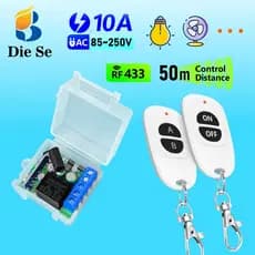Interruptor de controle remoto sem fio RF 433MHz CA 110V 220V 240V Relé para luz,ventilador,fechaduras eletromagnéticas