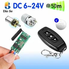 Mini RF 433MHz DC 7V 12V 24V interruptor de controle remoto sem fio,controlador de motor para controle de avanço/reverso
