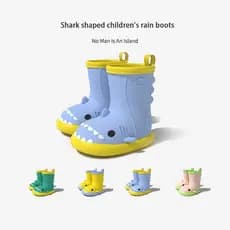 Botas de chuva infantis Shark para temporada chuvosa, sapatos leves e antiderrapantes para água