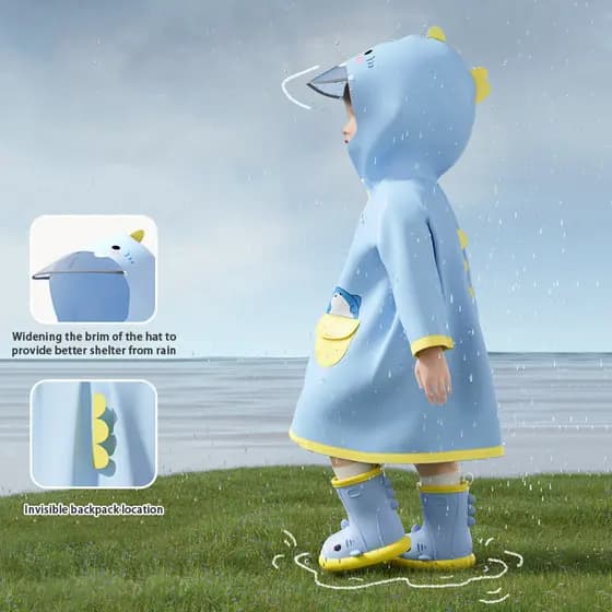 Bonito desenho animado impermeável crianças capa de chuva bebê escola equipamento de chuva