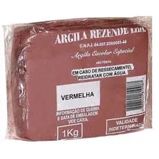 Argila Escolar 1kg  Natural Para Artesanato Rezende Vermelha ou Branca