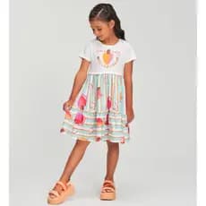 Vestido Silk Caju estampa Frutas - Bambollina