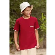 Camiseta Menino Juvenil em Malha Bublee com Bolso AND.GO  Cor Vermelho