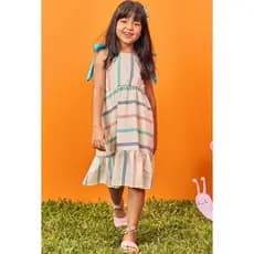 Vestido Infantil em Tricoline Maquinetado - Kukiê