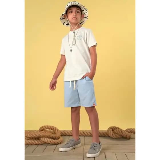 CONJUNTO INFANTIL MENINO CAMISETA MALHA E BERMUDA TEC. ECO - LAMON