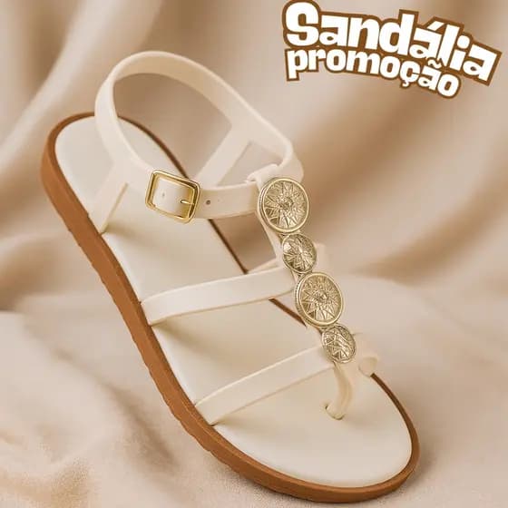 Sandália Feminina Papete Confortável Rasteirinha Luxo Moderna Estilo Versátil - Caribe