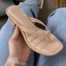 Salto Feminino 5 CM Confortável Tamanco Sandália Kitten Heel Com Palmilha Confortável