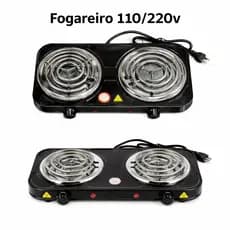 Fogão Fogareiro Portatil Elétrico Cooktop Camping 2000 Watts 2 Bocas Linha Premium