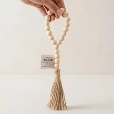 Cordão de Madeira Natural Franja Juta Decoração Guia Meditação Centro de Mesa
