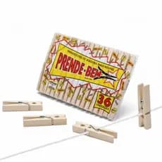 Kit 3 Pacotes c/36 Unidades Pregadores de Madeira Prende-bem para Roupas (TOTAL 108 UNI)