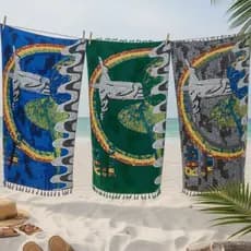 Canga de Praia 100% Rio Poliéster 1.10m x 1.80m Variedade Promoção Verão Cristo Redentor
