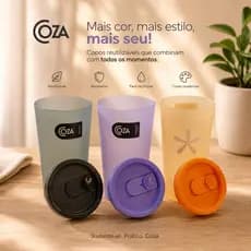 Copo Nutri Coza COC117 500ml Várias Cores C/ Tampa