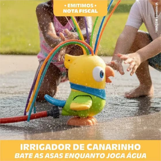 Irrigador Infantil Canarinho Campeao Brinquedo Jatos Divertidos Hexa Verde Amarelo Torcida Copa
