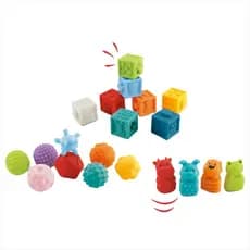 Conjunto Massageador Bebê Textura Sensorial Acessório Dentição Silicone Mordedores Colorido Portátil