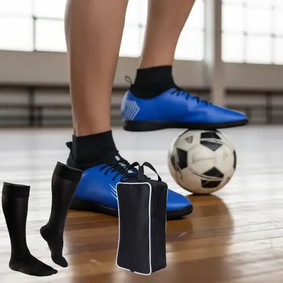 Chuteira Society Resistente Grama Sintética Meião Porta Chuteira Conforto Treino Jogo