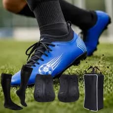 Chuteira Campo Meia Adulto Trava Fixa Resistente Porta Chuteira Caneleira Meião Desempenho Jogo