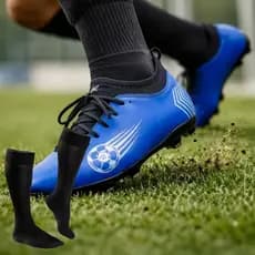 Chuteira Campo Meia Botinha Adulto Trava Grama Treino Jogo + Meião Resistente Performance