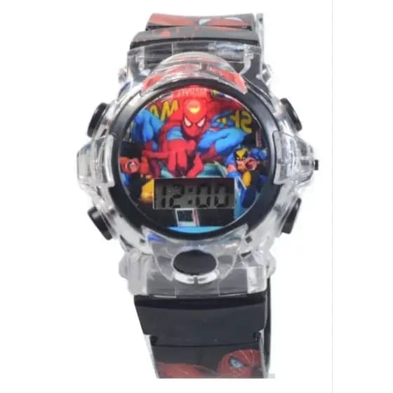 Relógio infantil digital masculino brilha no escuro pernonagem homem aranha