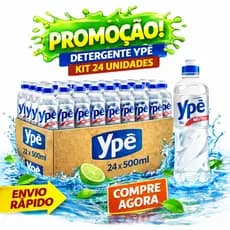 Kit Com 6,12 ou 24 Un de Detergente Líquido Ypê Cristal 500ml– | Compre Agora Aqui